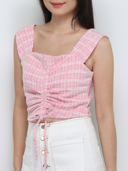 Sleeveless Front Drawstring Top 29019