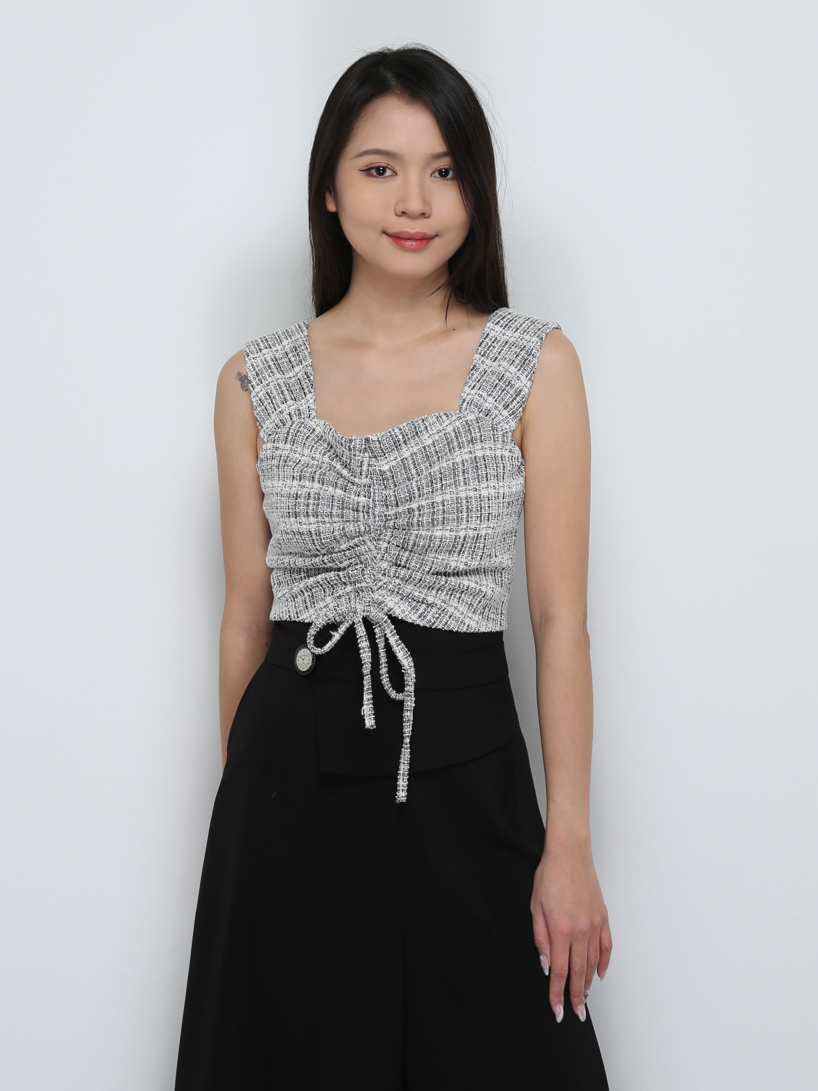 Sleeveless Front Drawstring Top 29019
