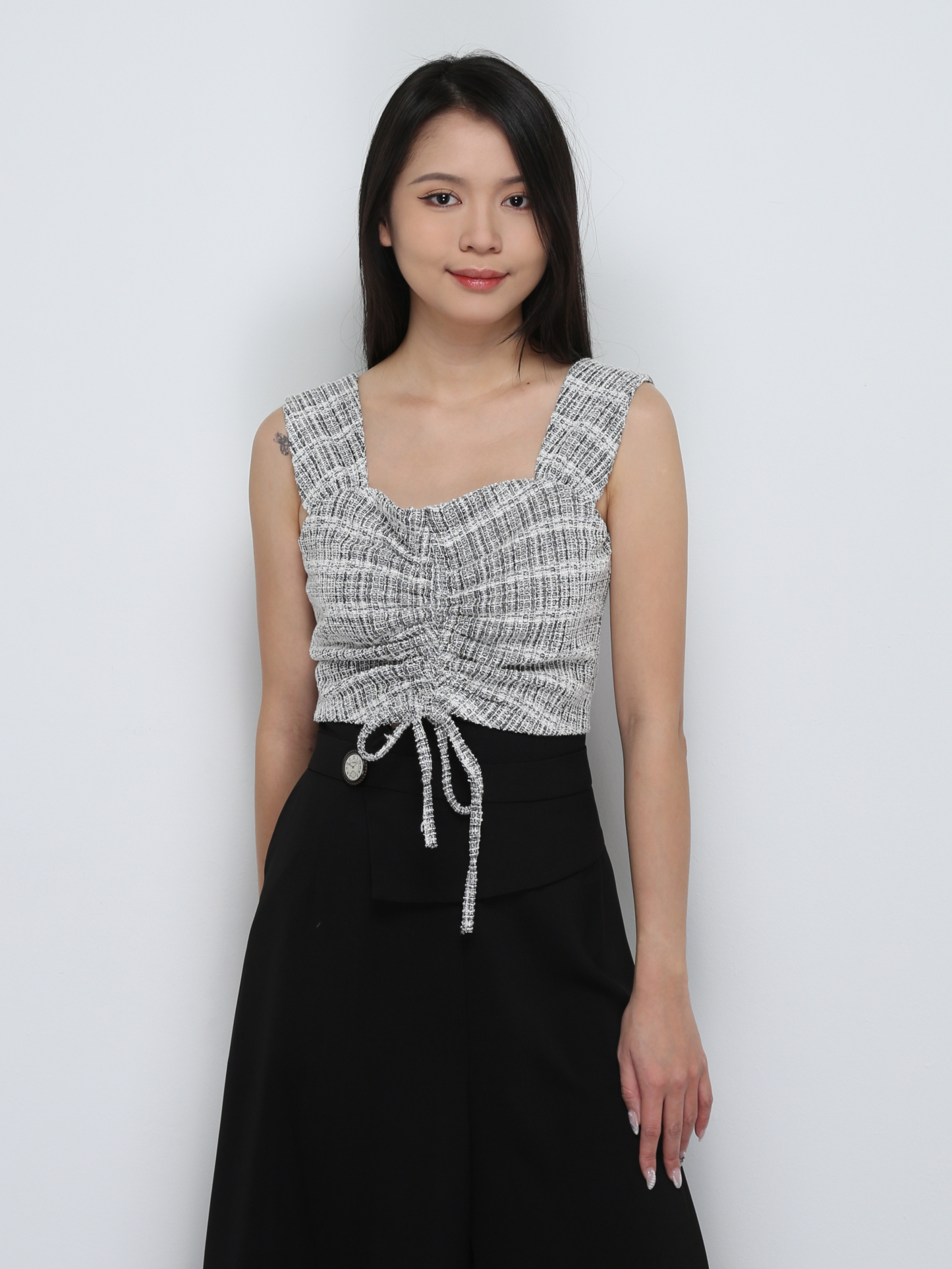 Sleeveless Front Drawstring Top 29019