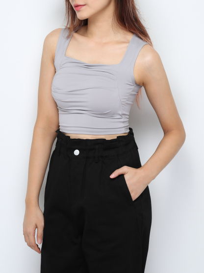 Sleeveless Front Pleated Top 29027