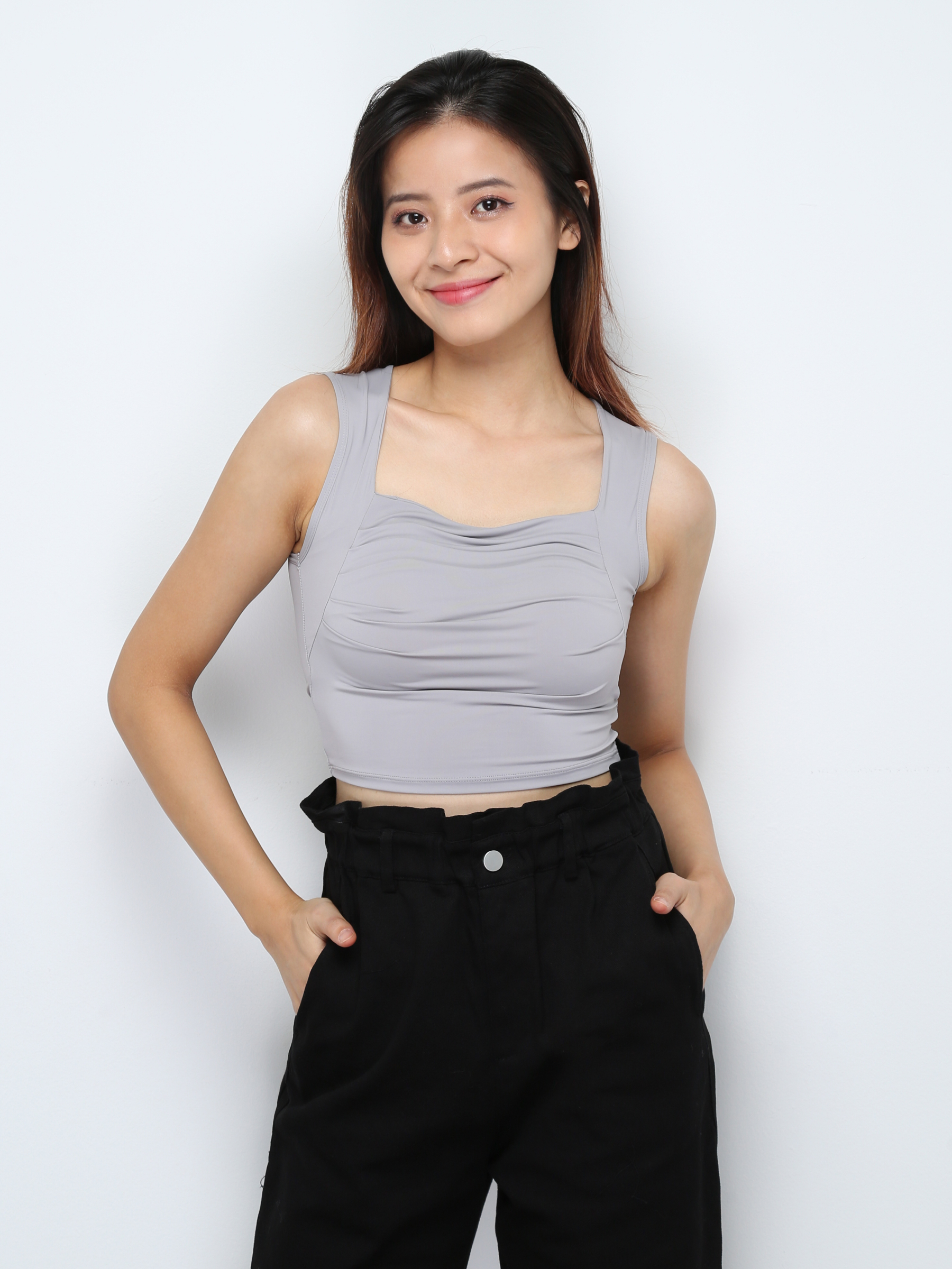 Sleeveless Front Pleated Top 29027