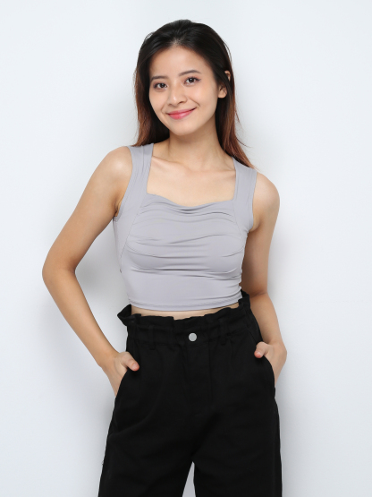 Sleeveless Front Pleated Top 29027