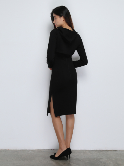 Two Piece With Cap Outer With Dress Set 29066