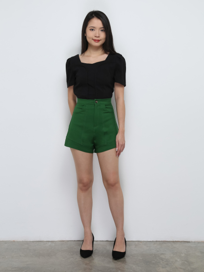 High Waist Side Pocket Short Pants 29070