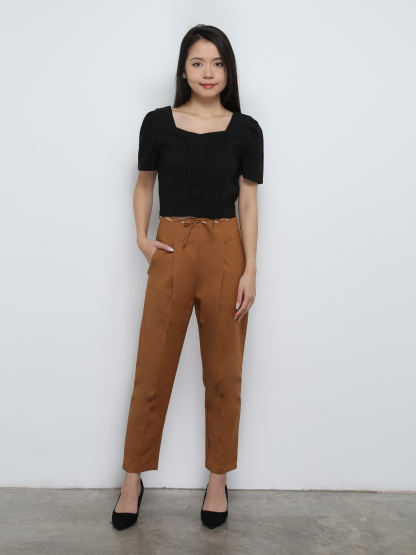 Waist Strap Tie Up Long Pants 29093