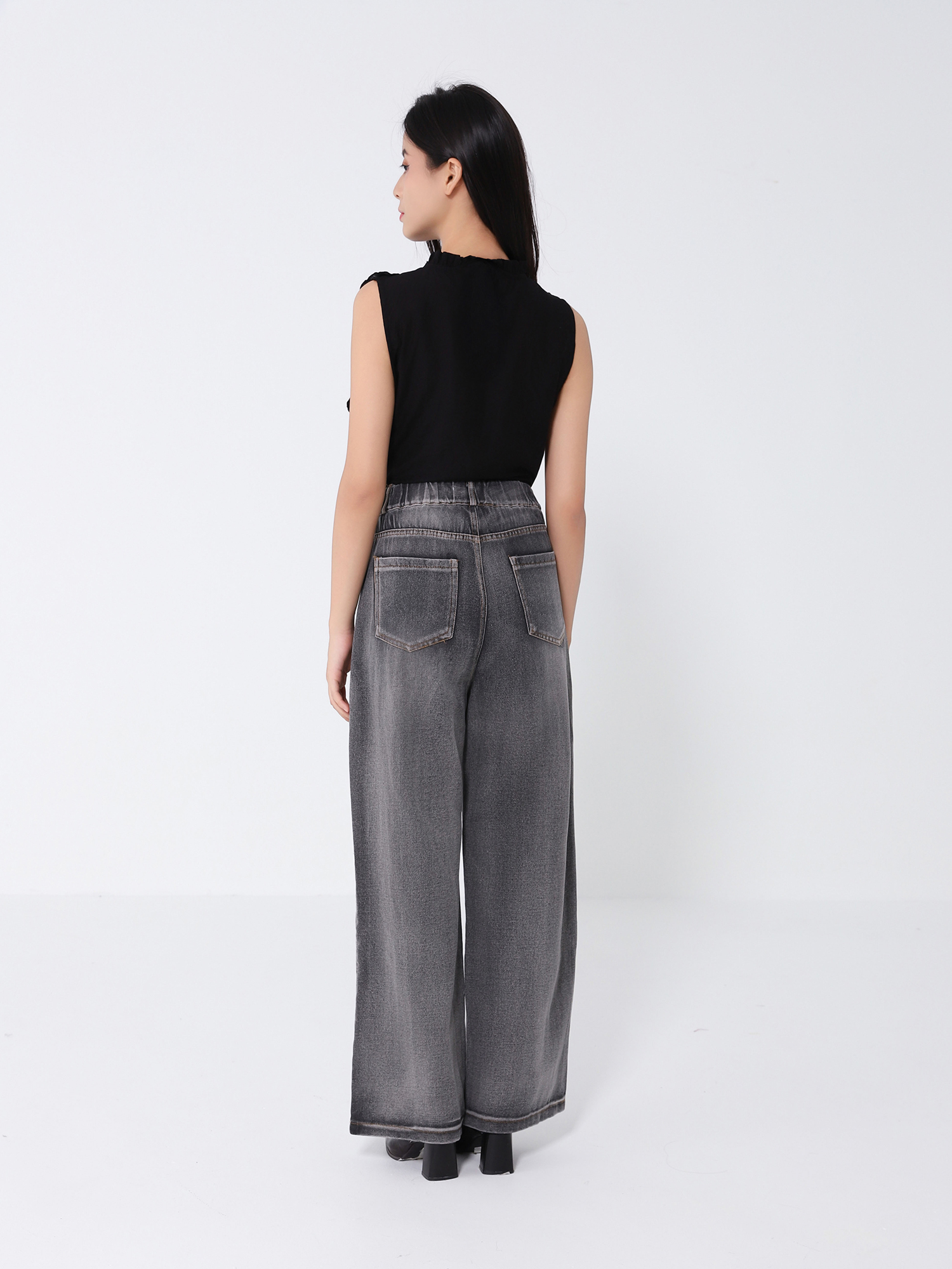 Denim Ripped Long Pants 46371