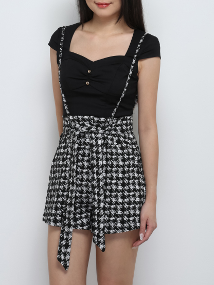 High Waist With Belt And Strap Short Pants 29118