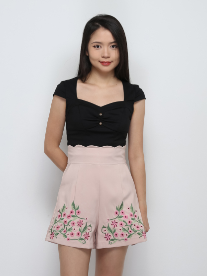 High Waist Floral Short Pants 29128