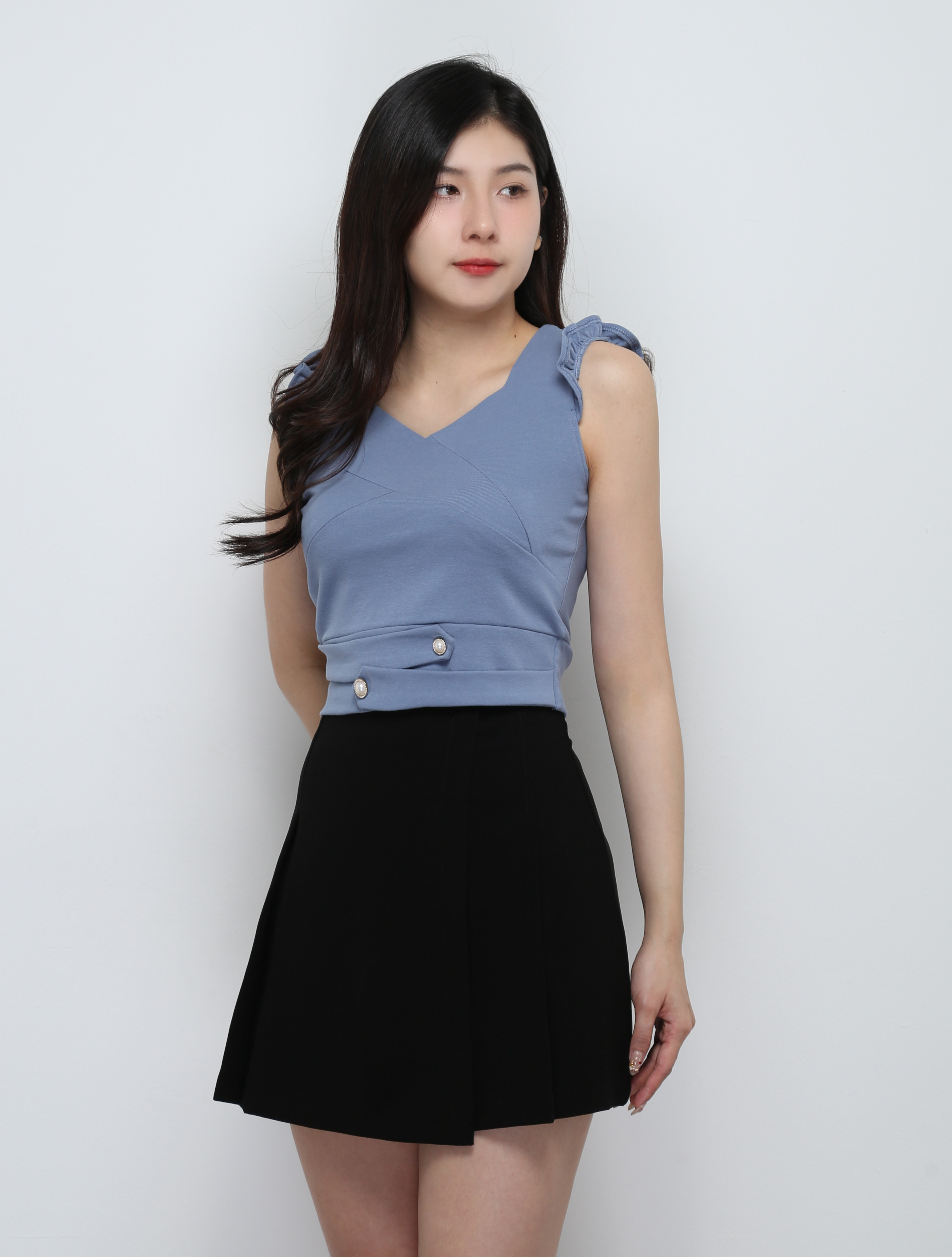 Sleeveless With Waist Belt Top 29135