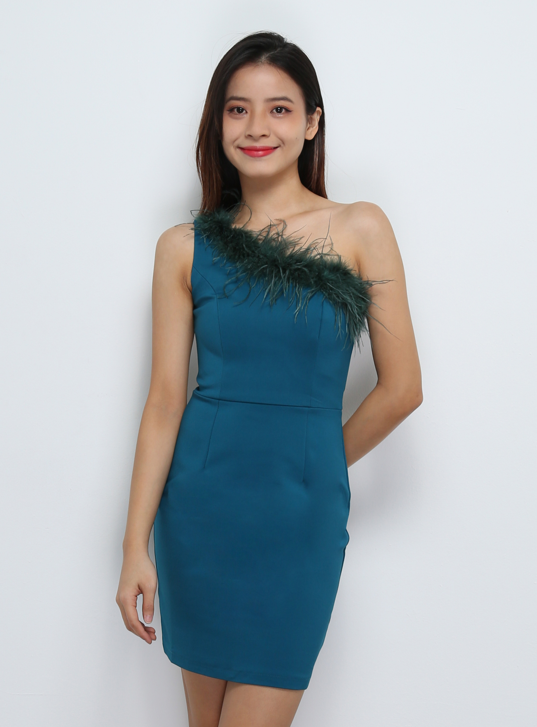 Sloping With Fur Dress 29164