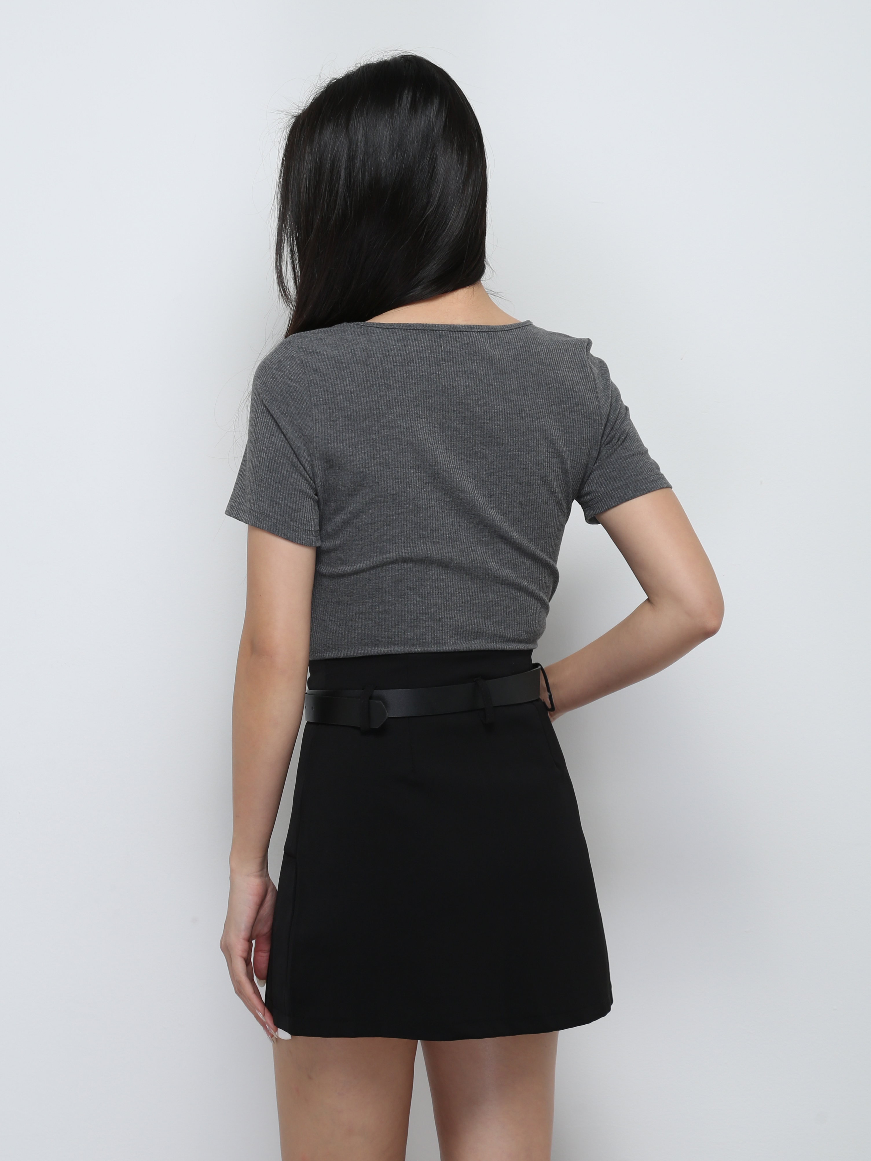 Short Sleeve V Neck Top 29187
