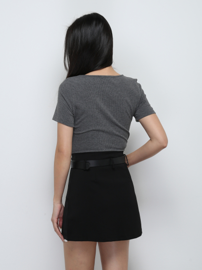 Short Sleeve V Neck Top 29187