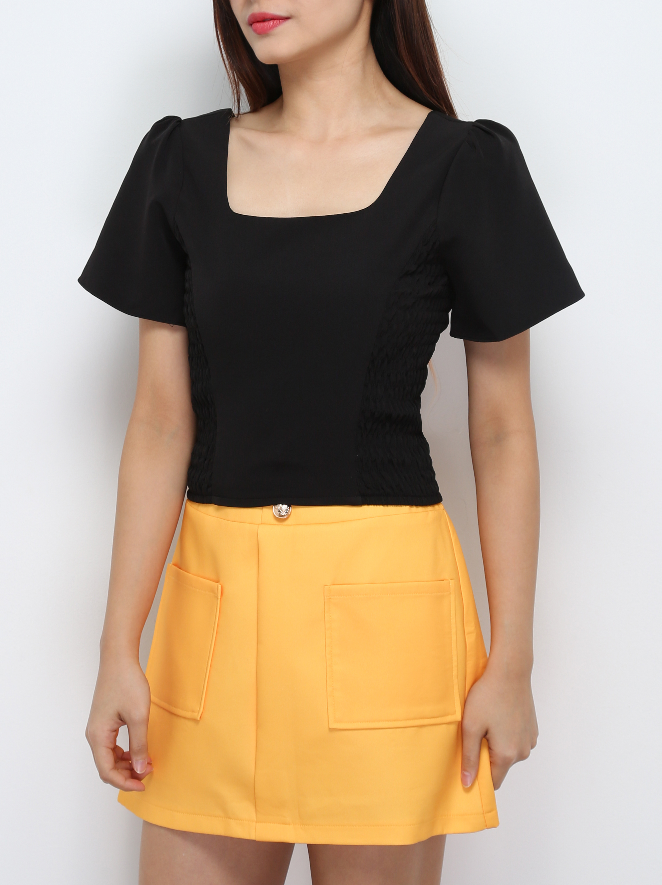 Waist Stretchable Short Sleeve Top 29210