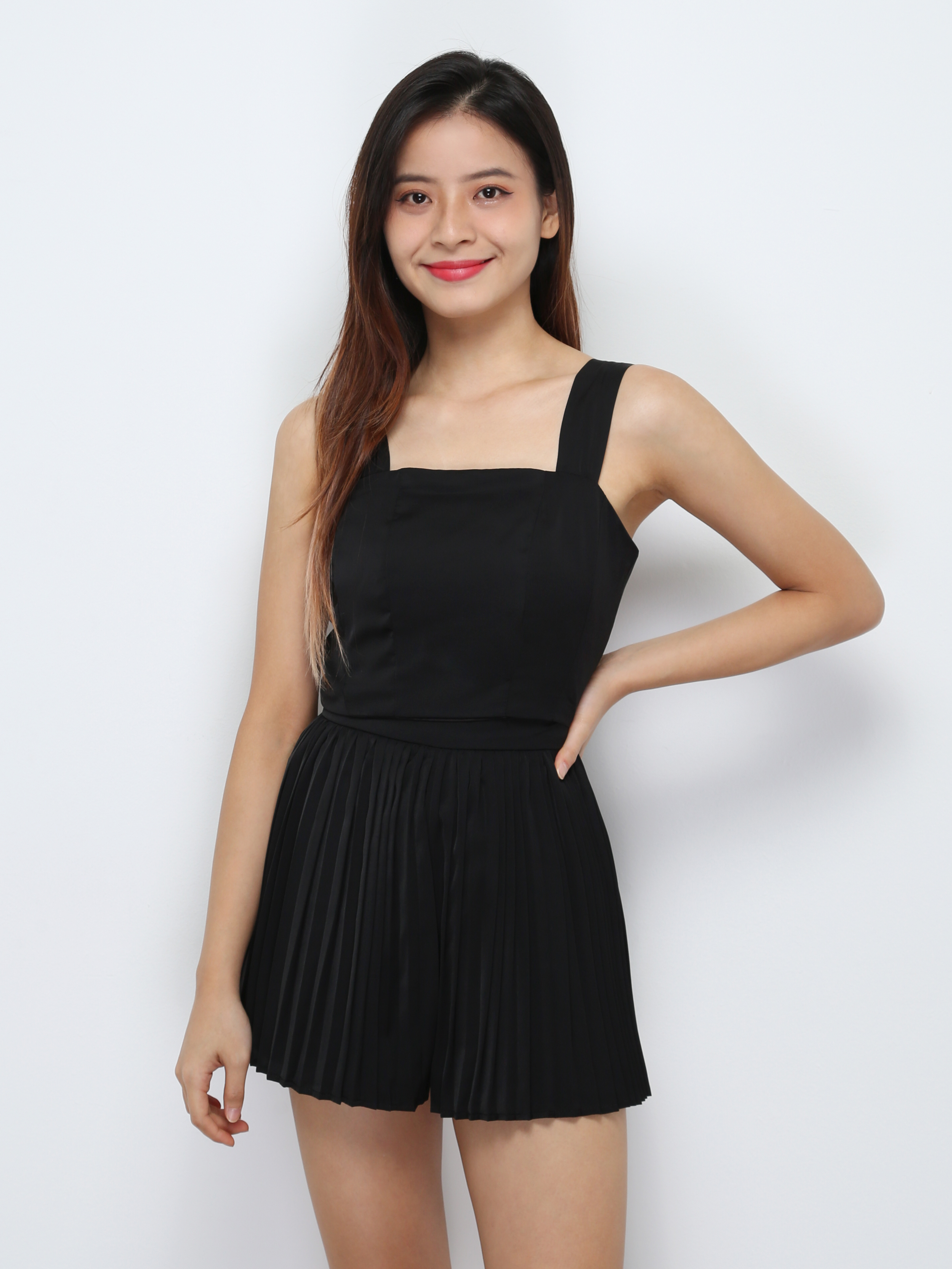 Sleeveless Crop Top With pleated Skirt Set 29240