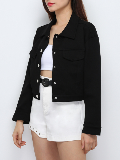 Front Button long Sleeve Jacket 29243