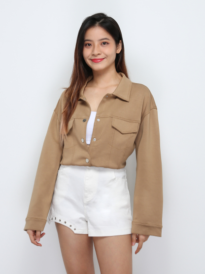Front Button long Sleeve Jacket 29243