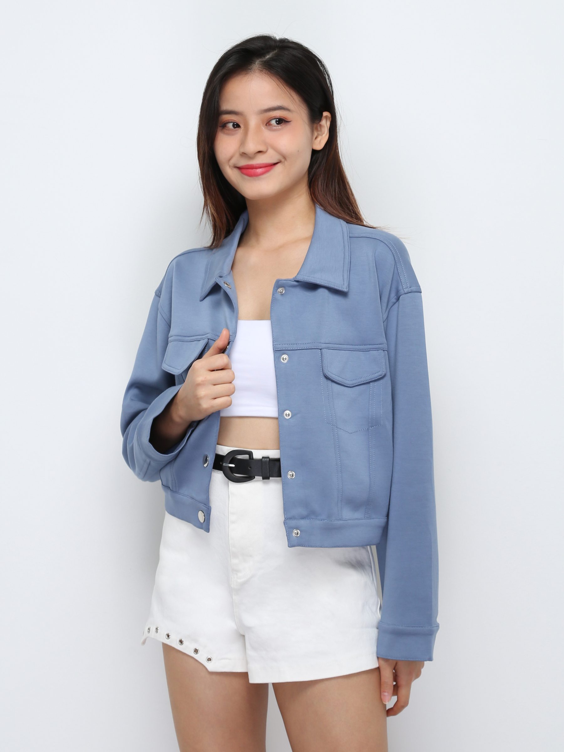 Front Button long Sleeve Jacket 29243