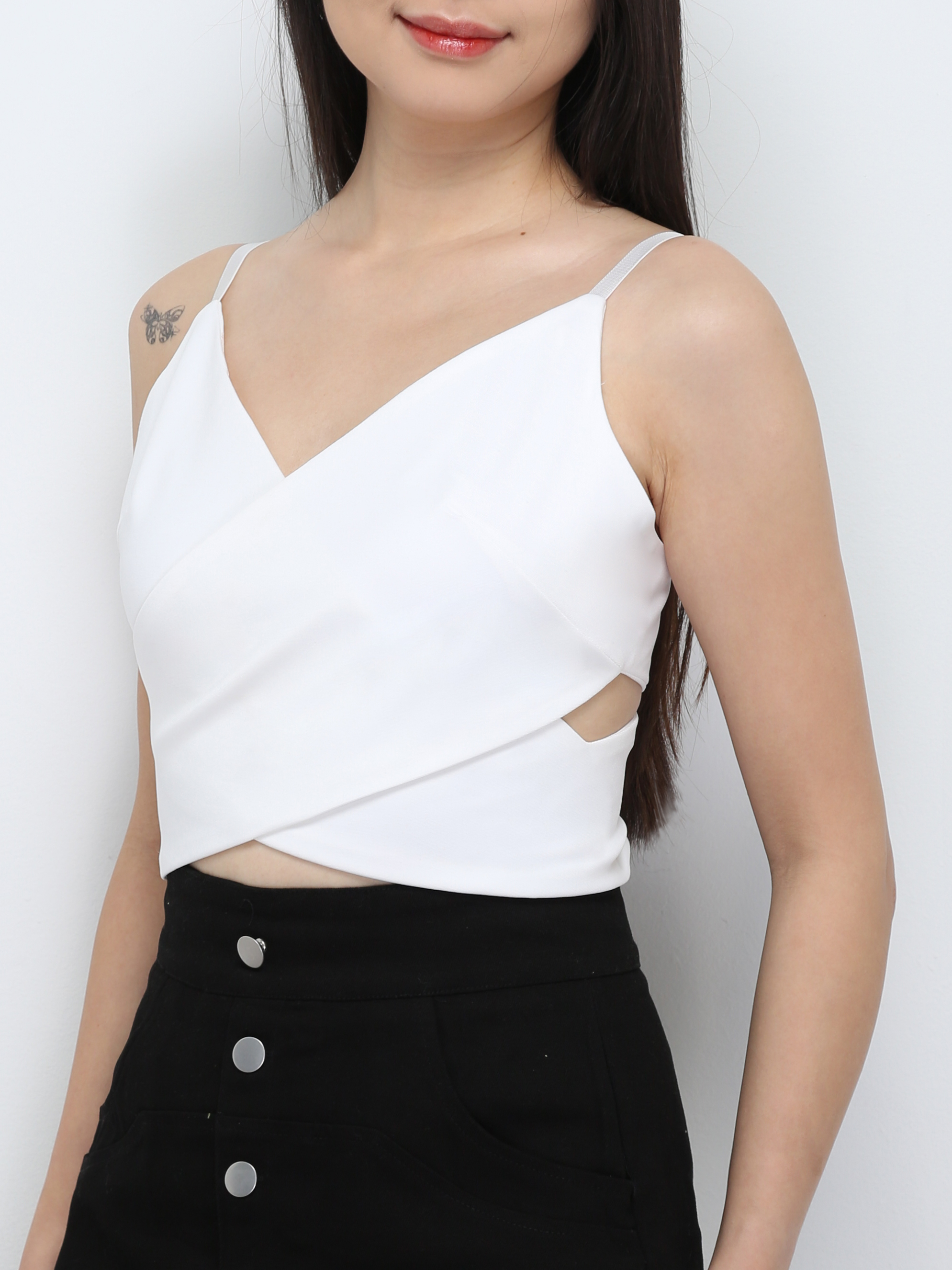 Sleeveless Cross With Side Hole Top 29287