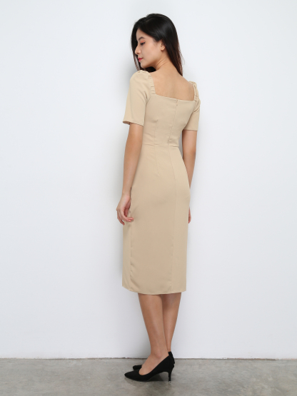 Square Neck Cross Design Dress 29294