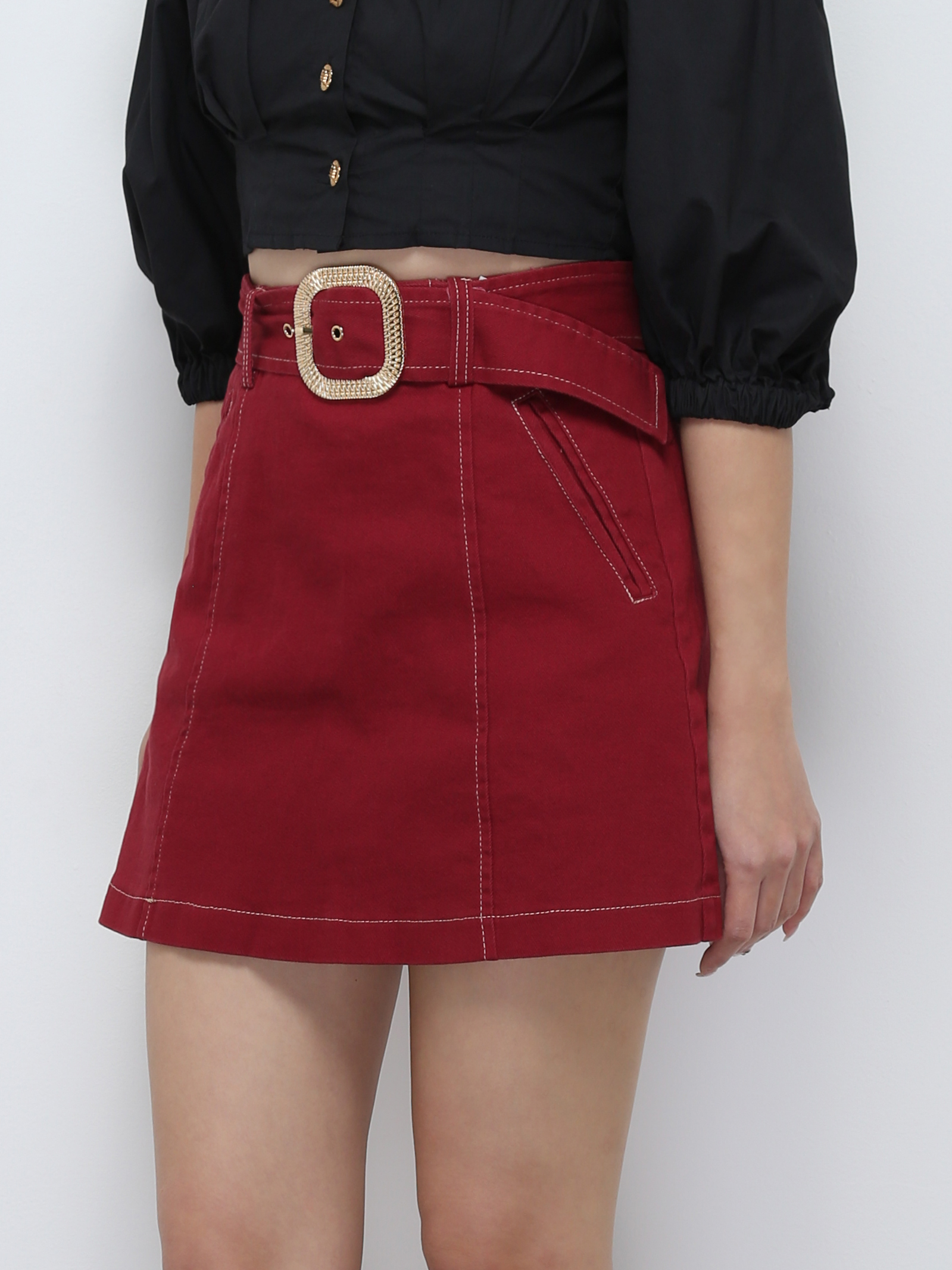 High Waist With Belt Skirt 29305