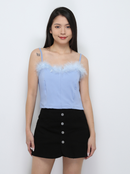 Sleeveless With Fur Top 29330