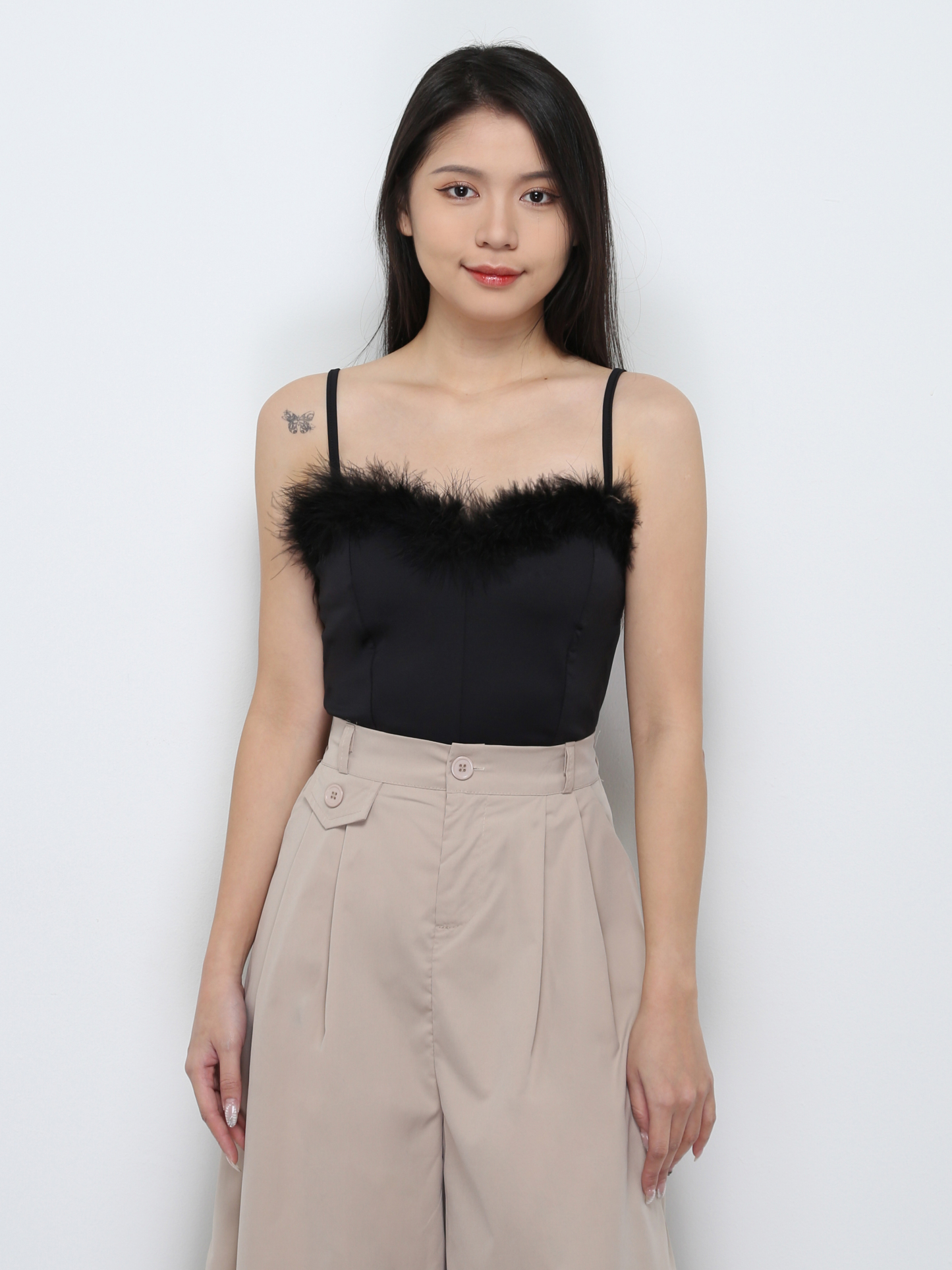 Sleeveless With Fur Top 29330