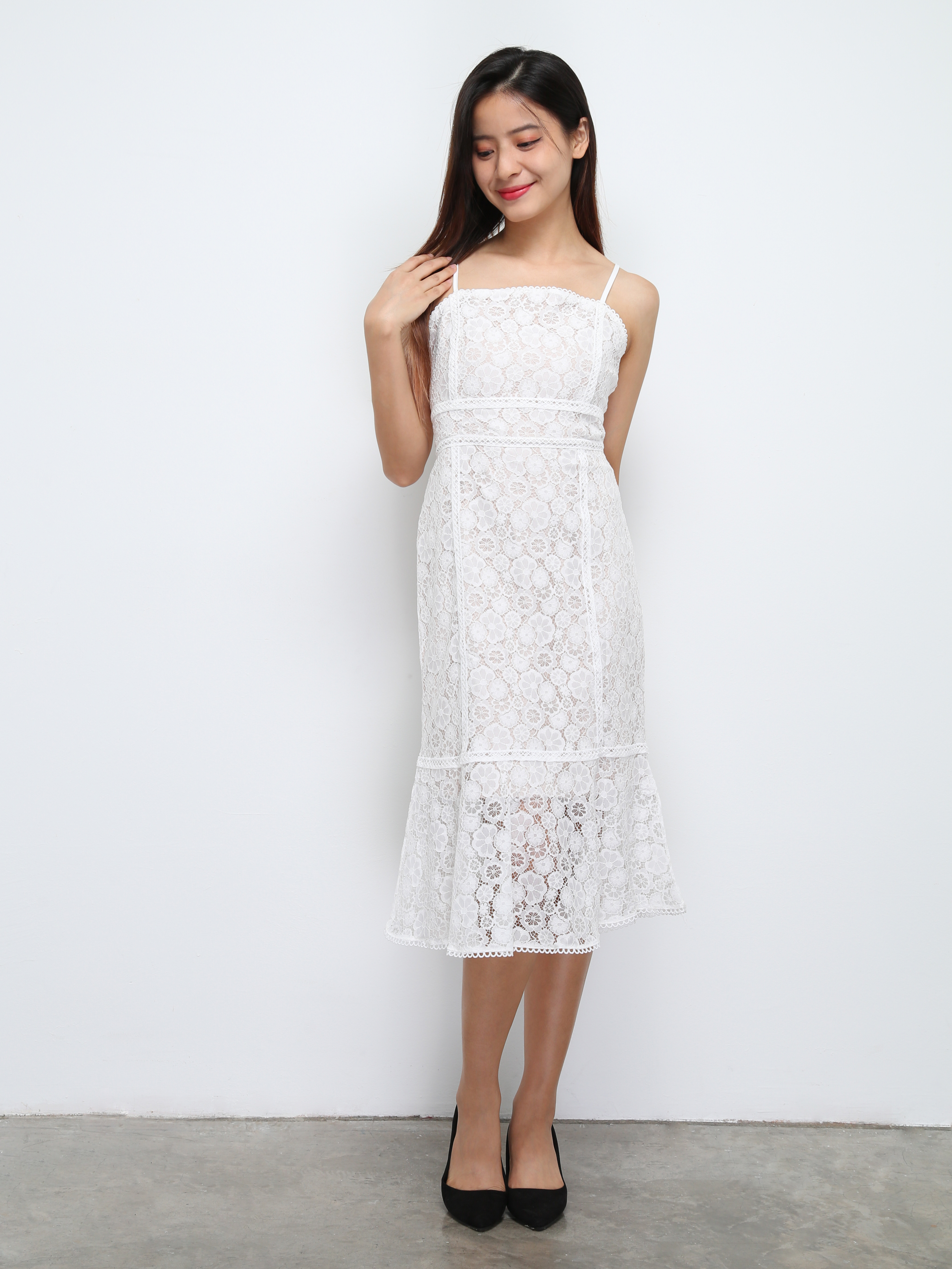 Lace Sleeveless Back Zip Dress 29338