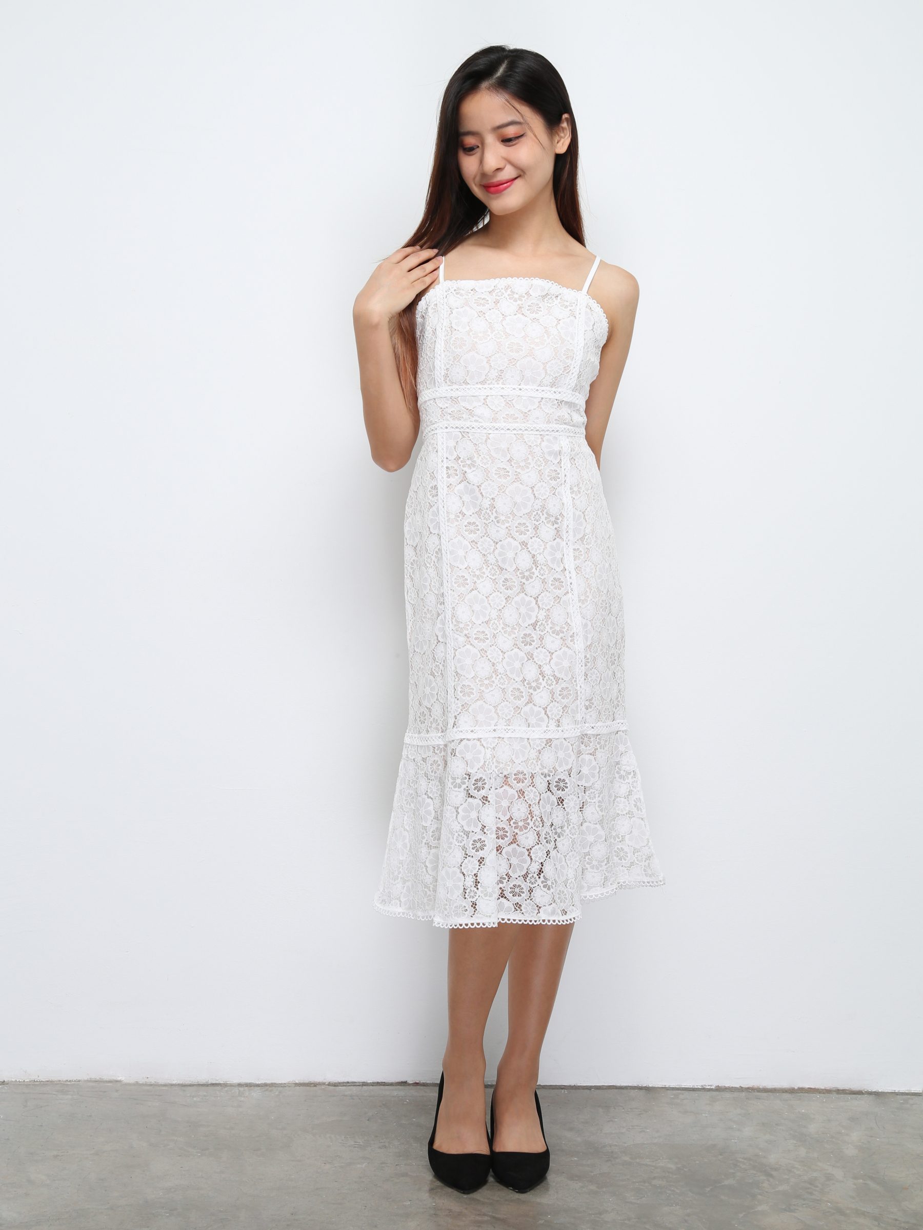 Lace Sleeveless Back Zip Dress 29338