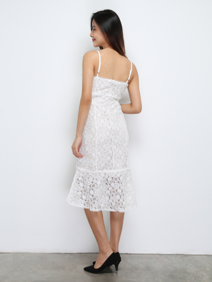 Lace Sleeveless Back Zip Dress 29338