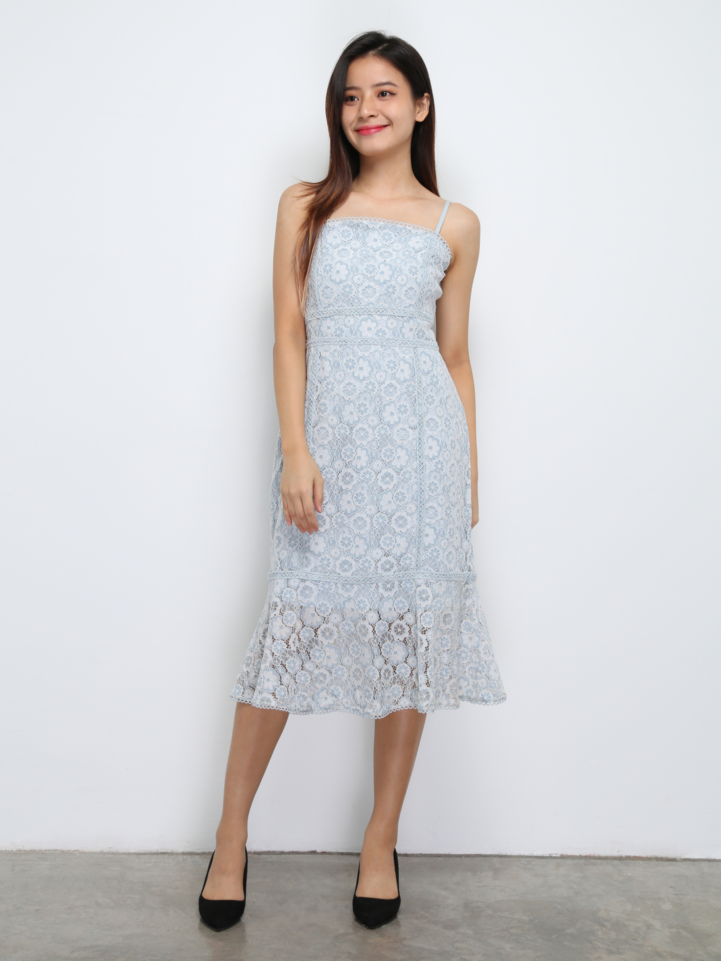 Lace Sleeveless Back Zip Dress 29338