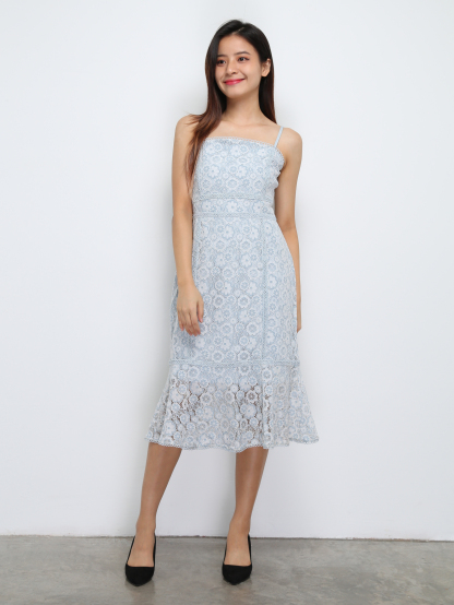 Lace Sleeveless Back Zip Dress 29338