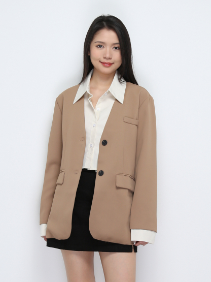 Long Sleeve Front Button Coat 29344