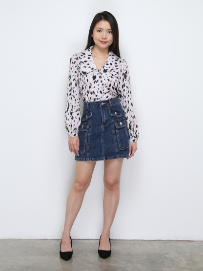 Long Sleeve Front Button Top 29388