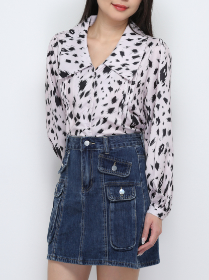 Long Sleeve Front Button Top 29388