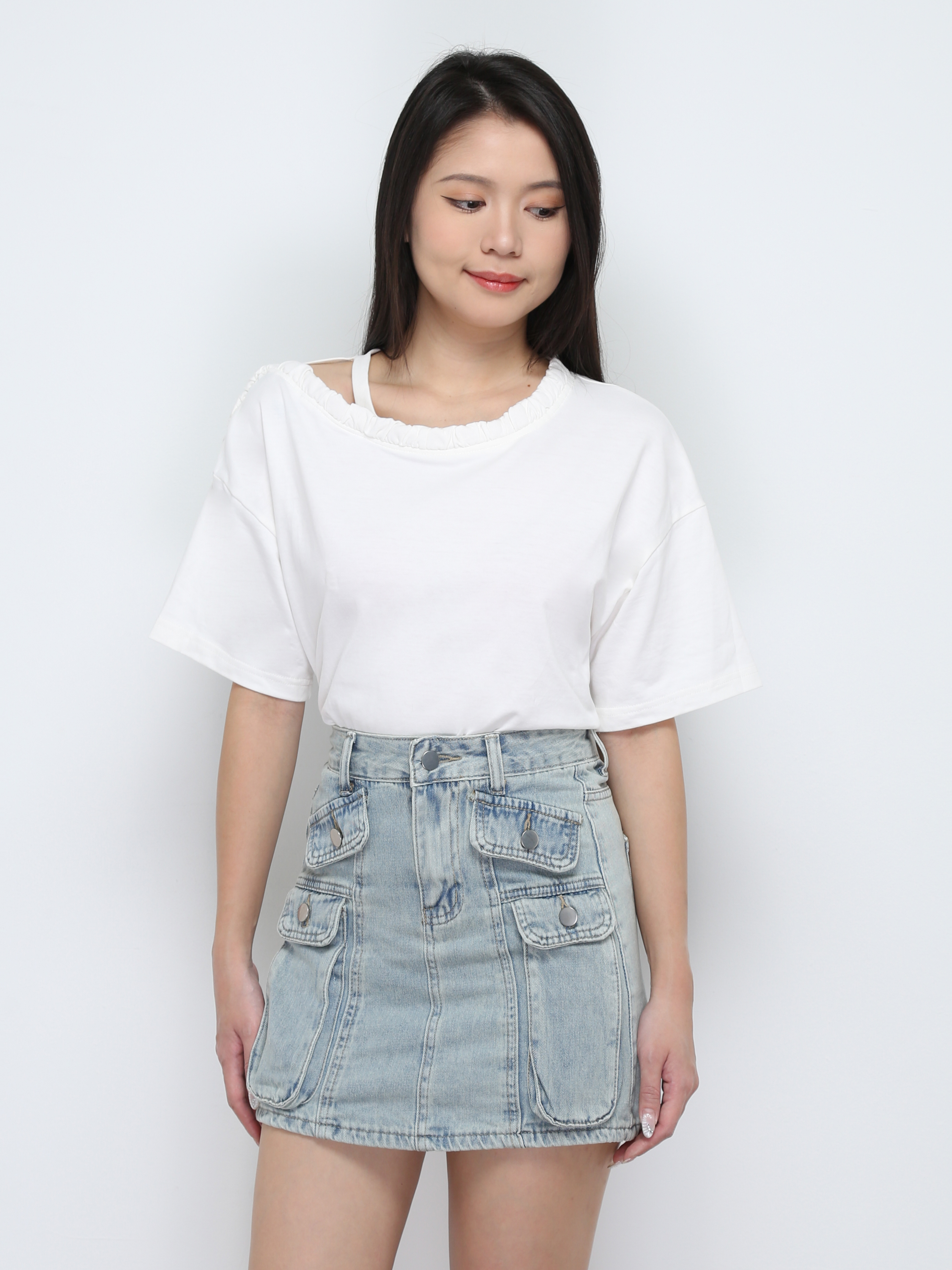 Denim Front Pocket Skirt Pant 29395