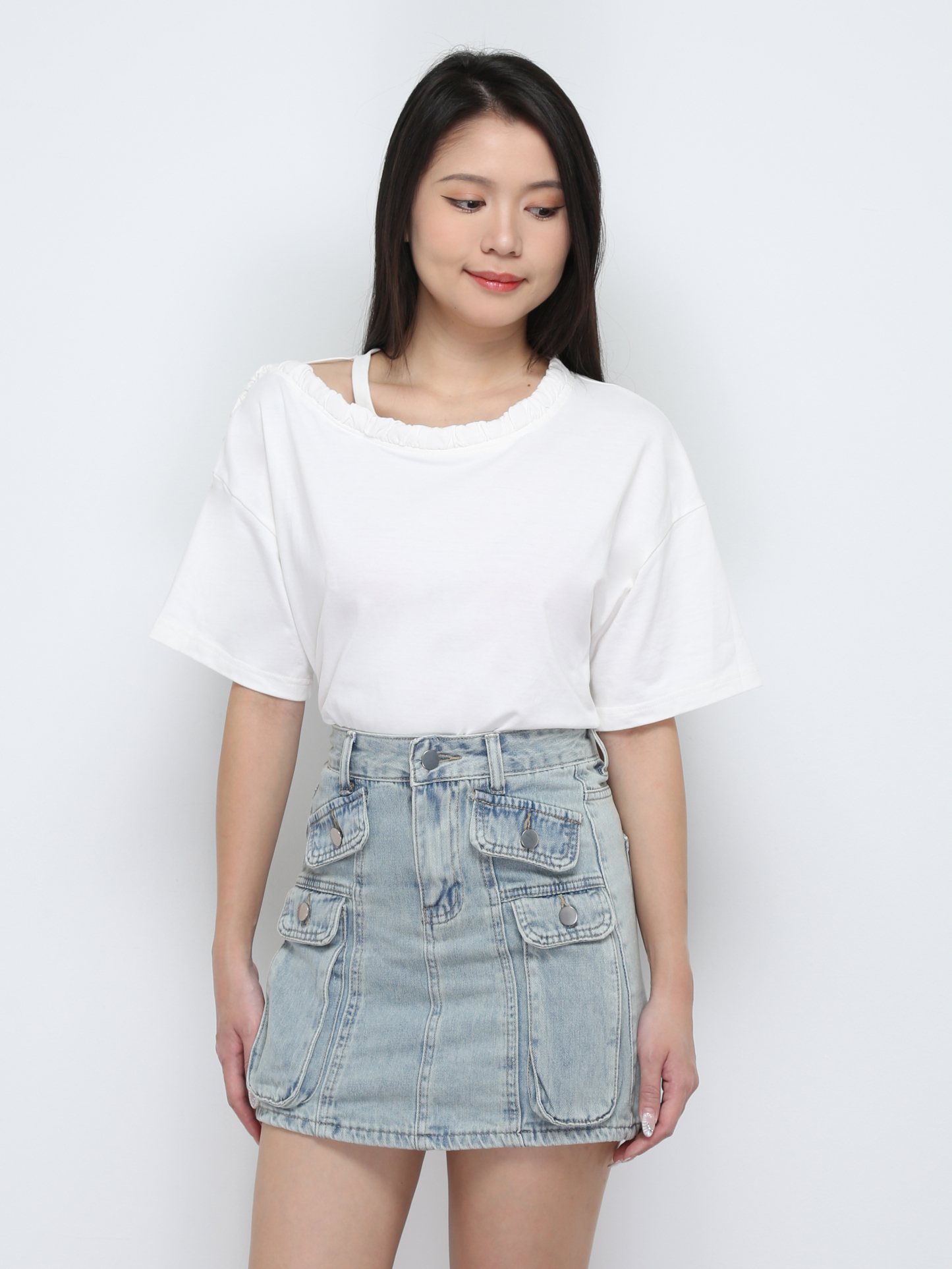 Denim Front Pocket Skirt Pant 29395