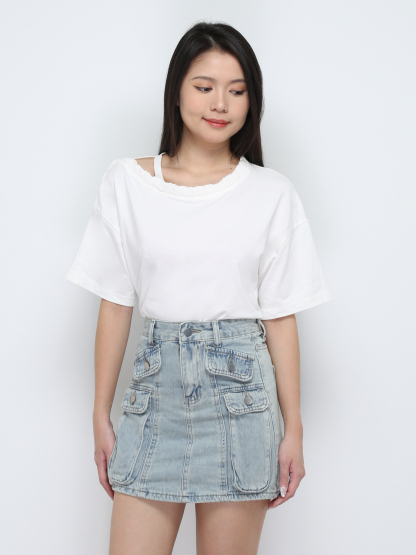 Denim Front Pocket Skirt Pant 29395