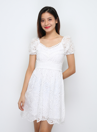 Puff Sleeve Eyelet Dress 29409