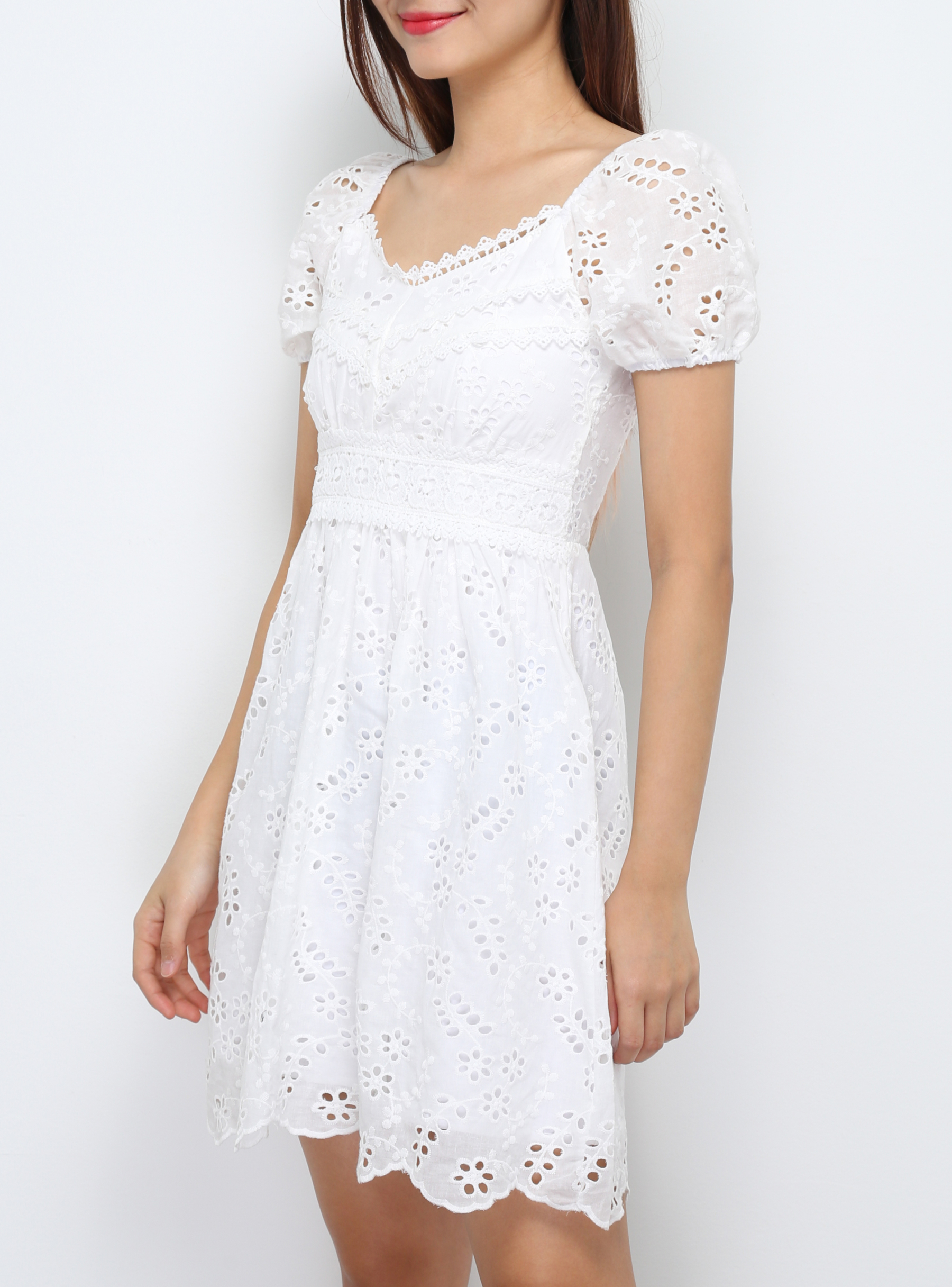 Puff Sleeve Eyelet Dress 29409