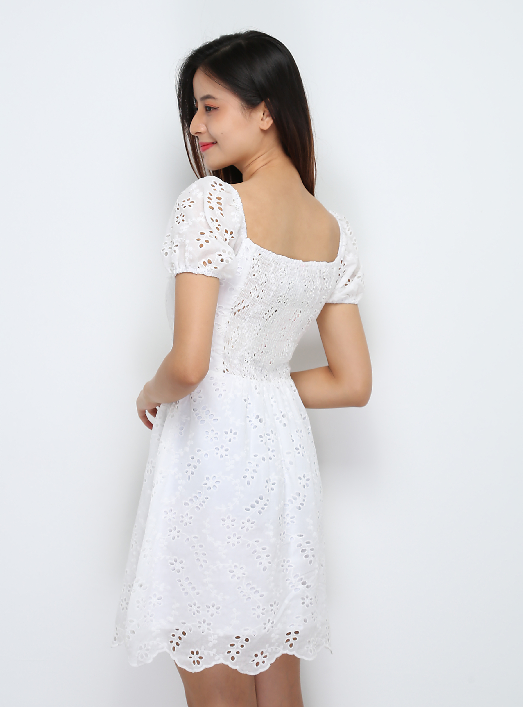 Puff Sleeve Eyelet Dress 29409