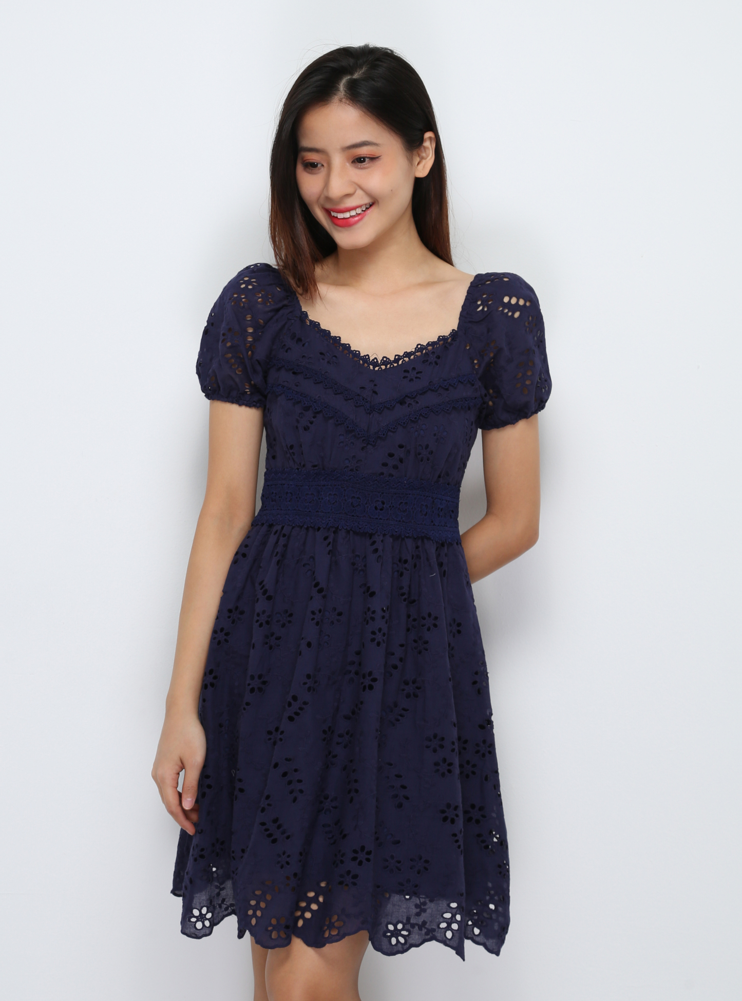 Puff Sleeve Eyelet Dress 29409