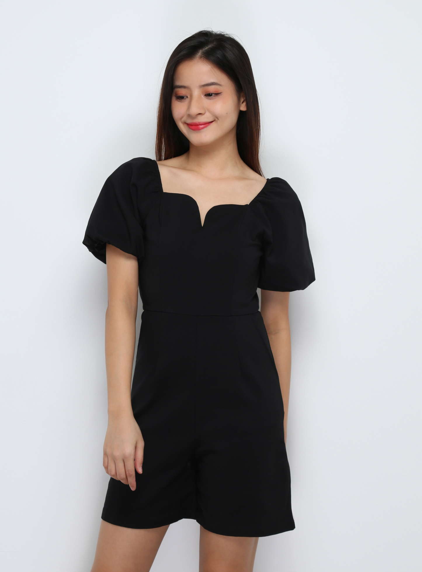 Puff Sleeve Back Zip Jumpsuit 29424