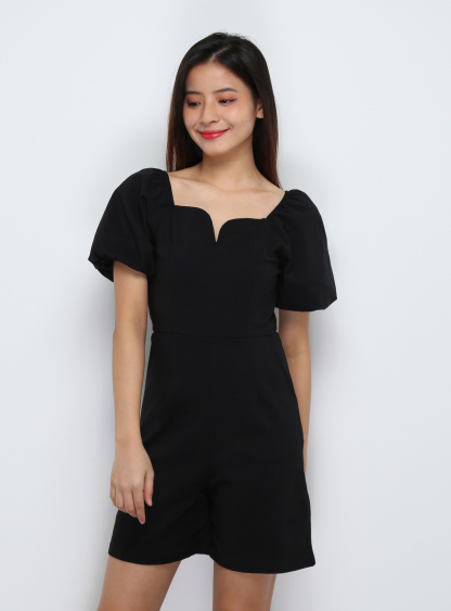 Puff Sleeve Back Zip Jumpsuit 29424