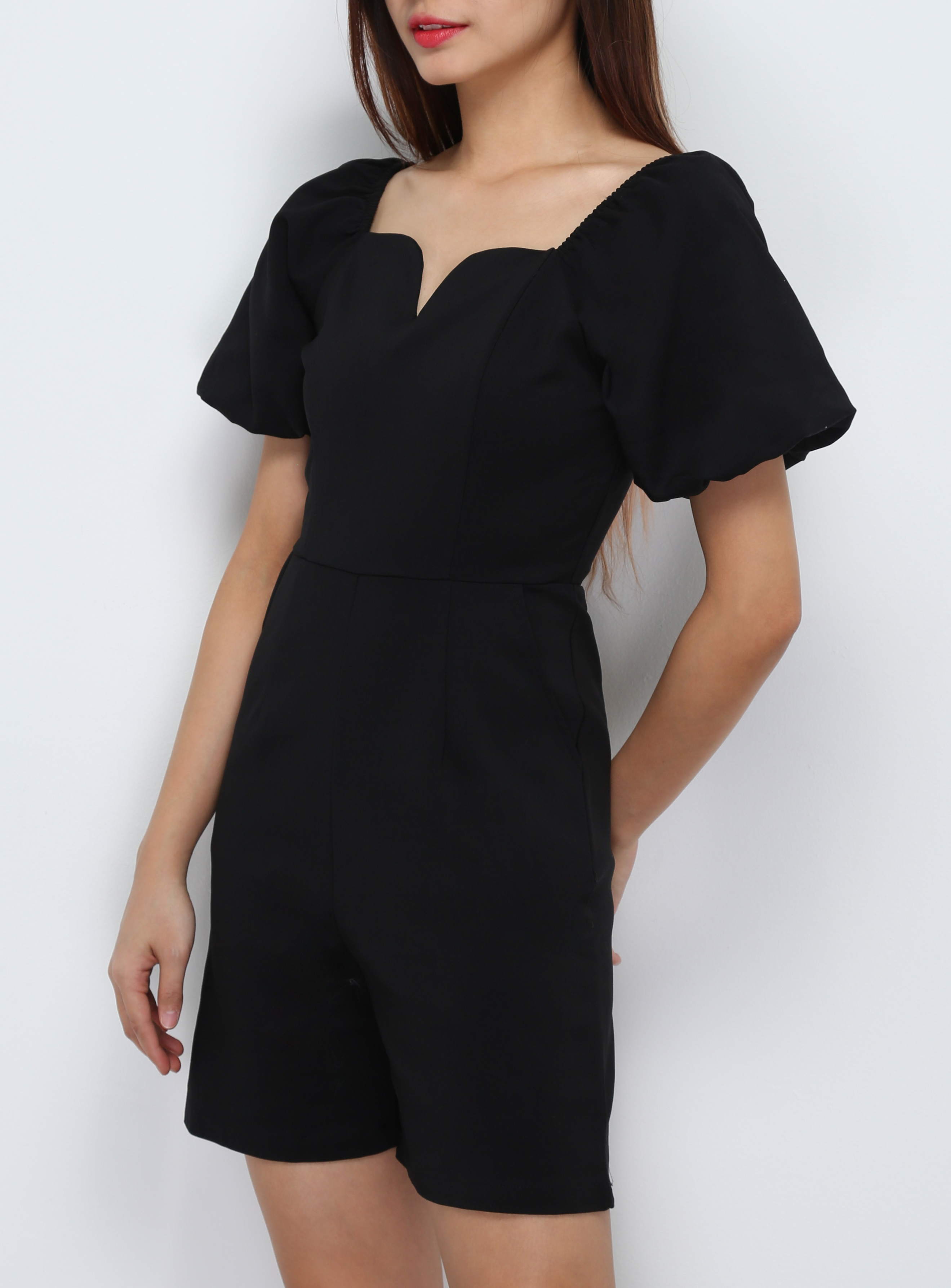 Puff Sleeve Back Zip Jumpsuit 29424