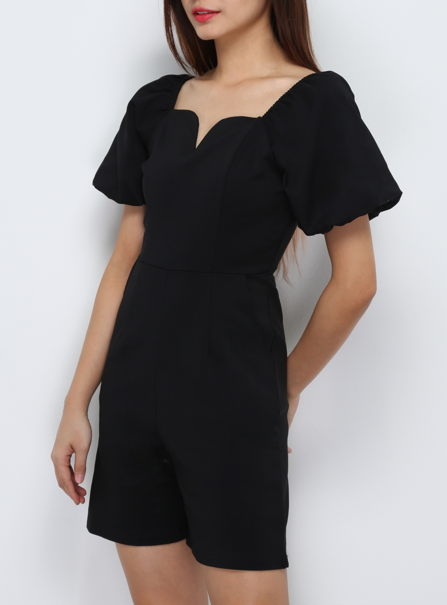 Puff Sleeve Back Zip Jumpsuit 29424