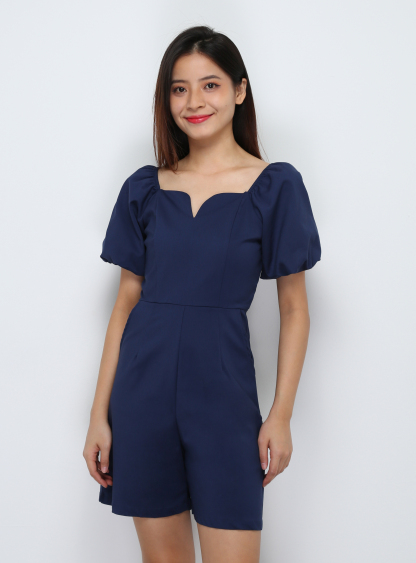Puff Sleeve Back Zip Jumpsuit 29424