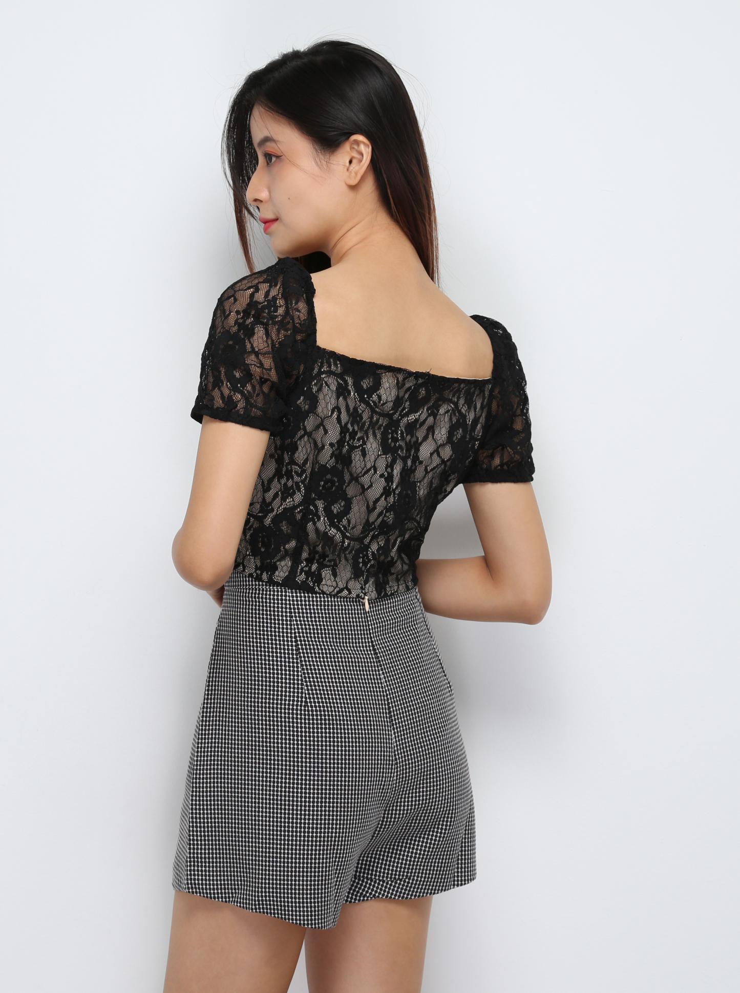 Lace Top With Short Pants Set 29435