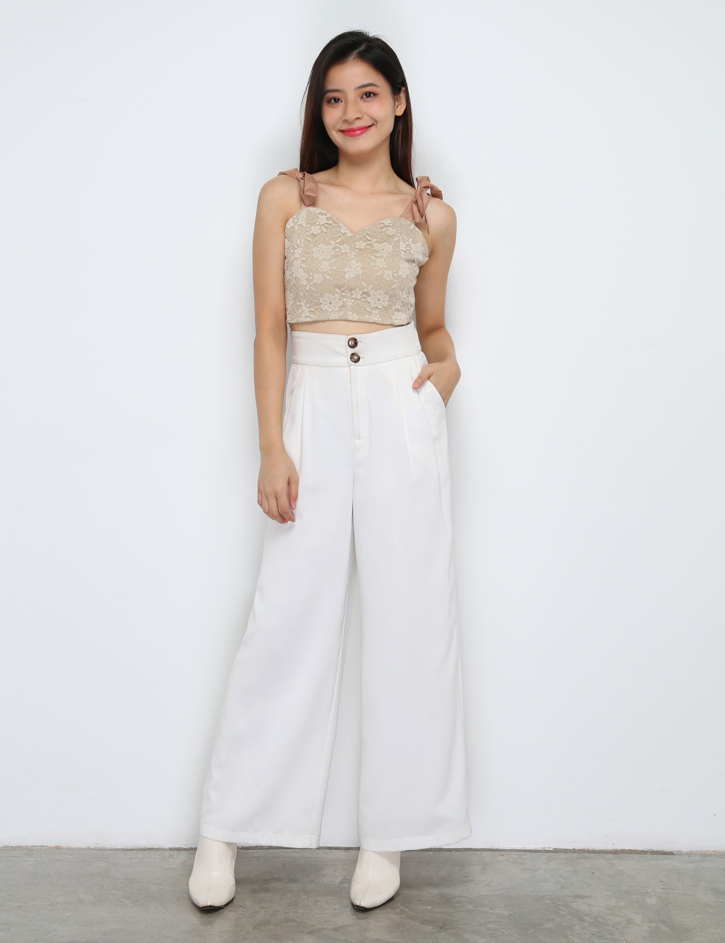 Tie Up Strap With Lace top 29453