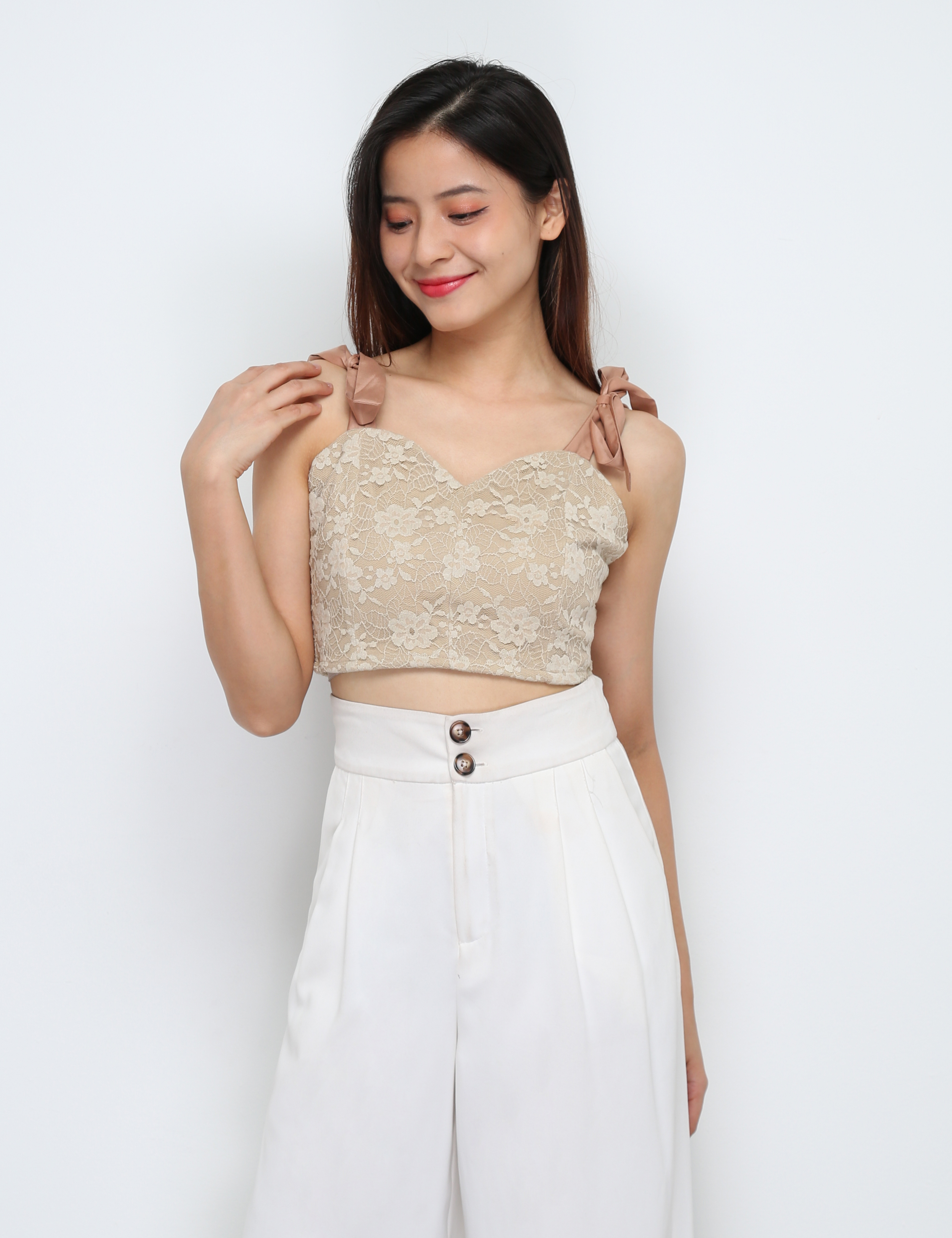 Tie Up Strap With Lace top 29453