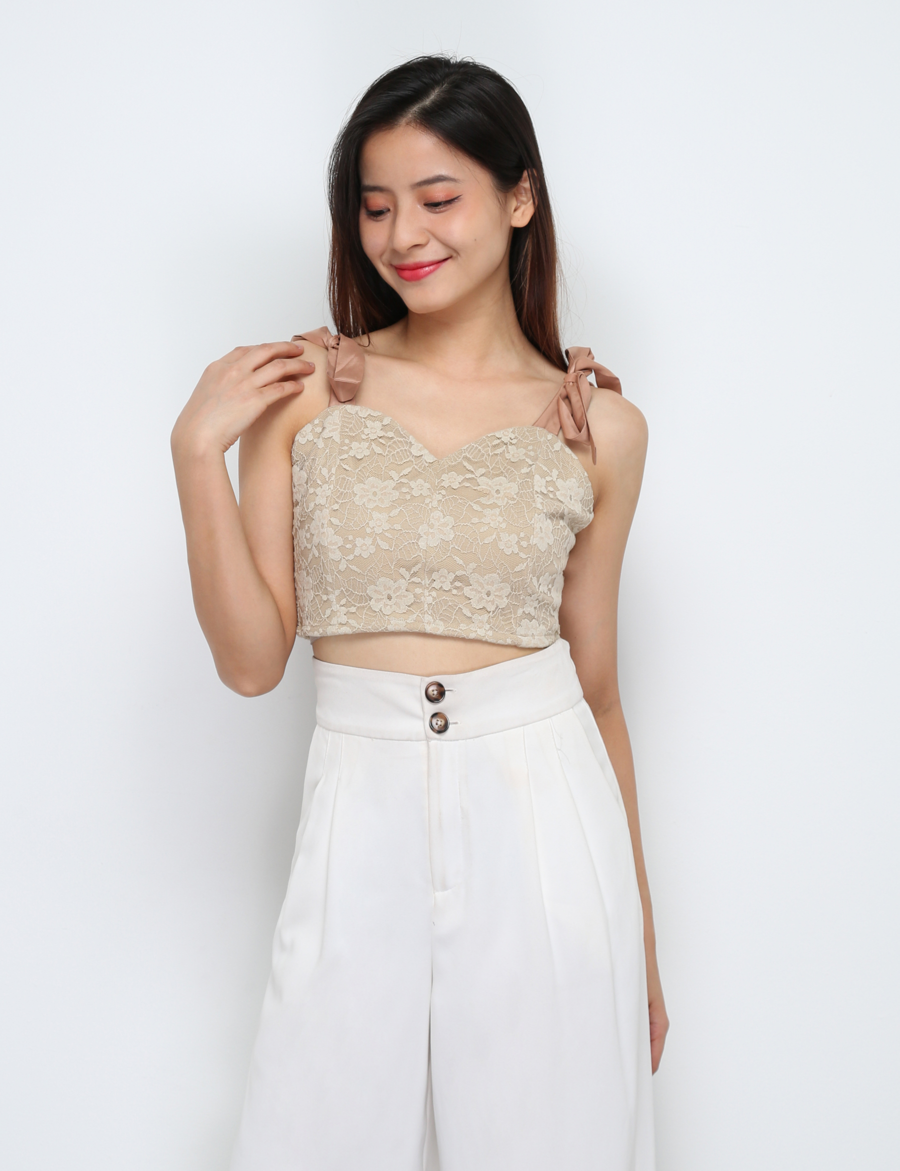 Tie Up Strap With Lace top 29453